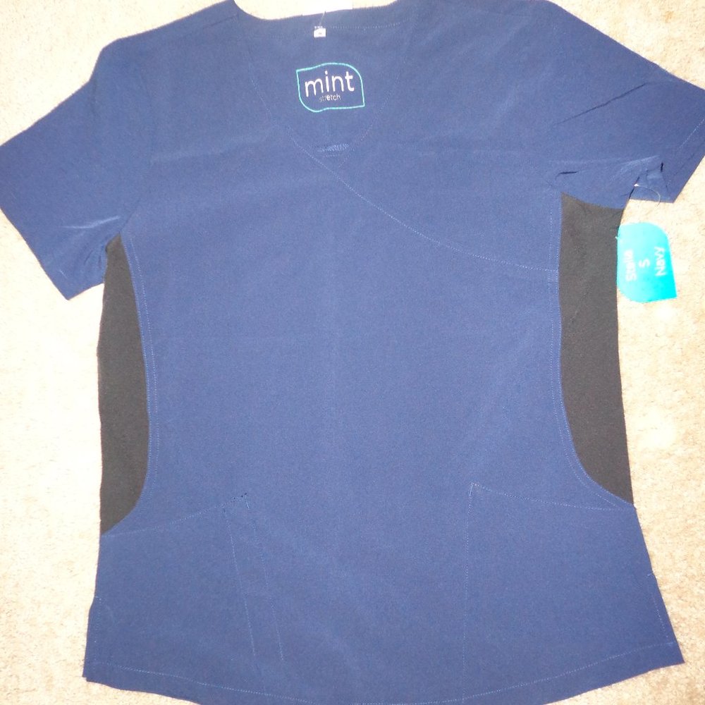 Mint Stretch, Stella S Navy, Female Scrub Top